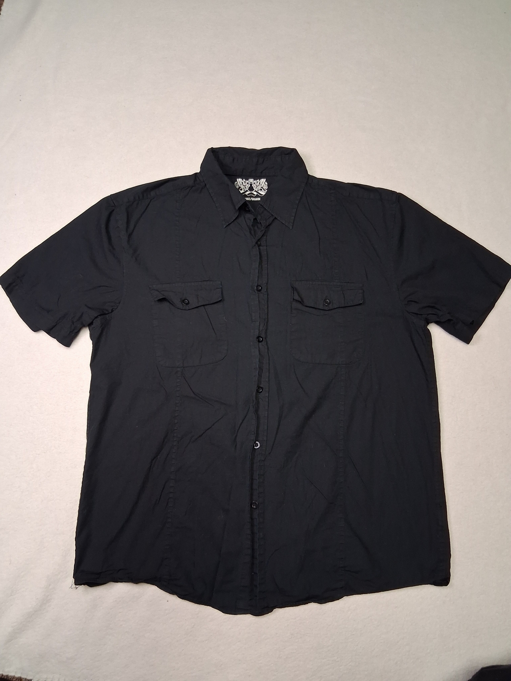 Brody Jeans Men's Short-Sleeve Black Button-Up Shirt